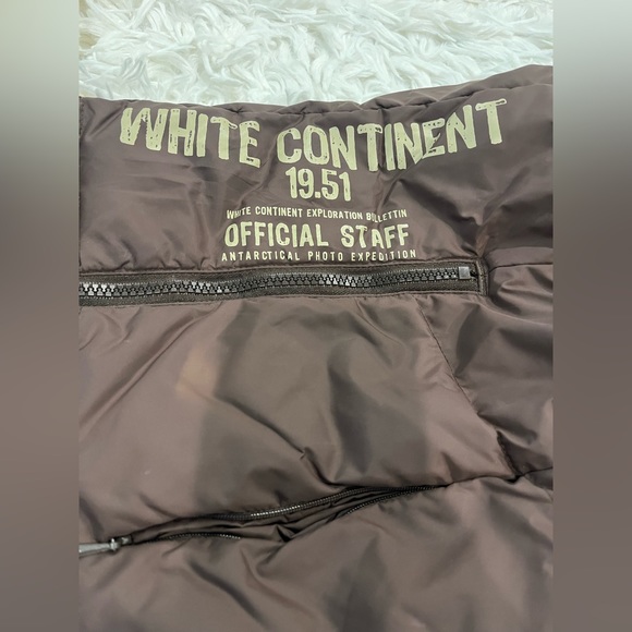 Napapijri Field Down Vest Brown Removable Fur Hood with Patches Sz S - Picture 8 of 16